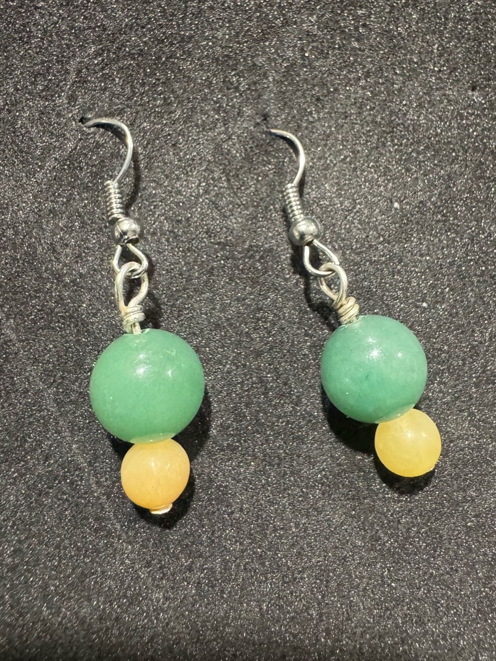 Handmade Green aventurine and calcite Drop Earrings